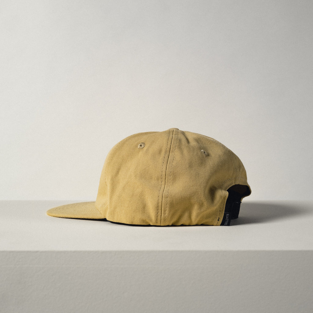 Unstructured Hat - Yellow side view unisex mountain bike lifestyle hat organic materials eco friendly 