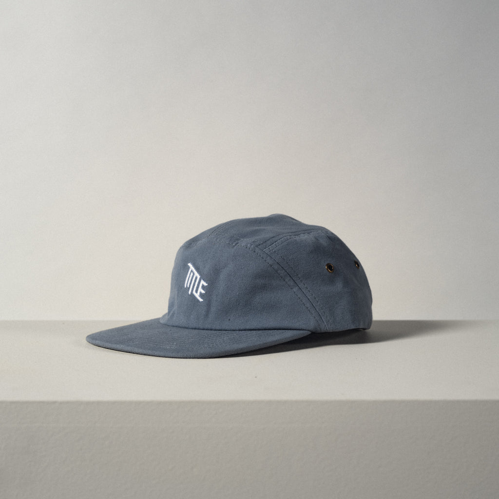 5 Panel Hat - Blue organic cotton canvas Title mtb lifestyle 