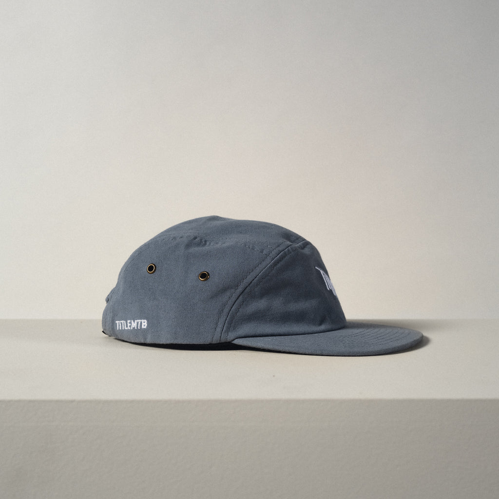 5 Panel Hat - Blue Side View Title MTB lifestyle 