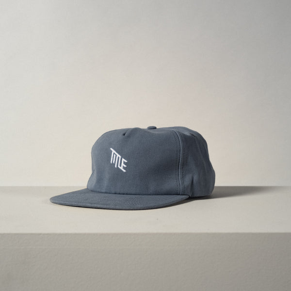 Unstructured Hat - Blue Title MTB unisex organic cotton canvas hat white Title Logo