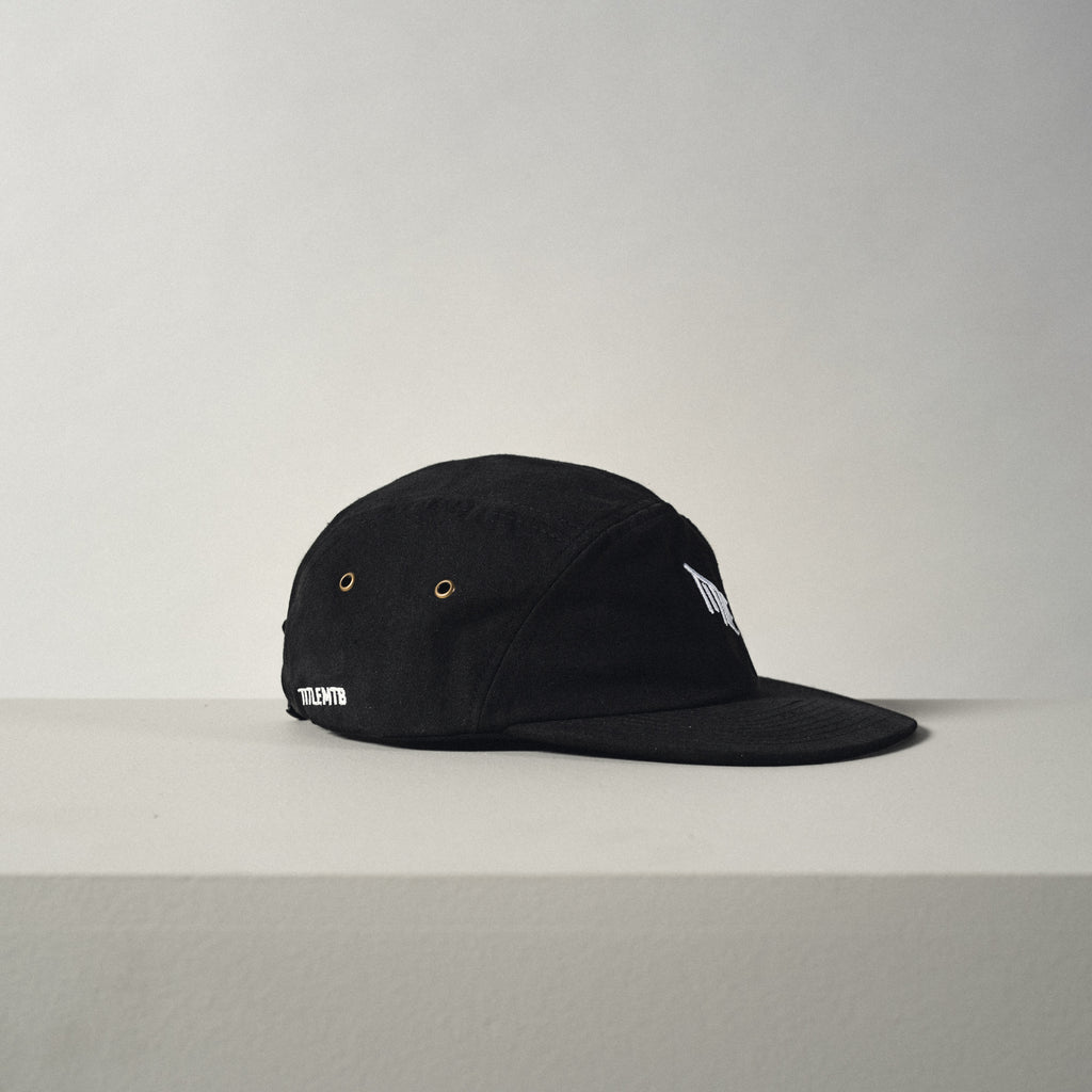 5 Panel Hat - Black side view Title MTB 