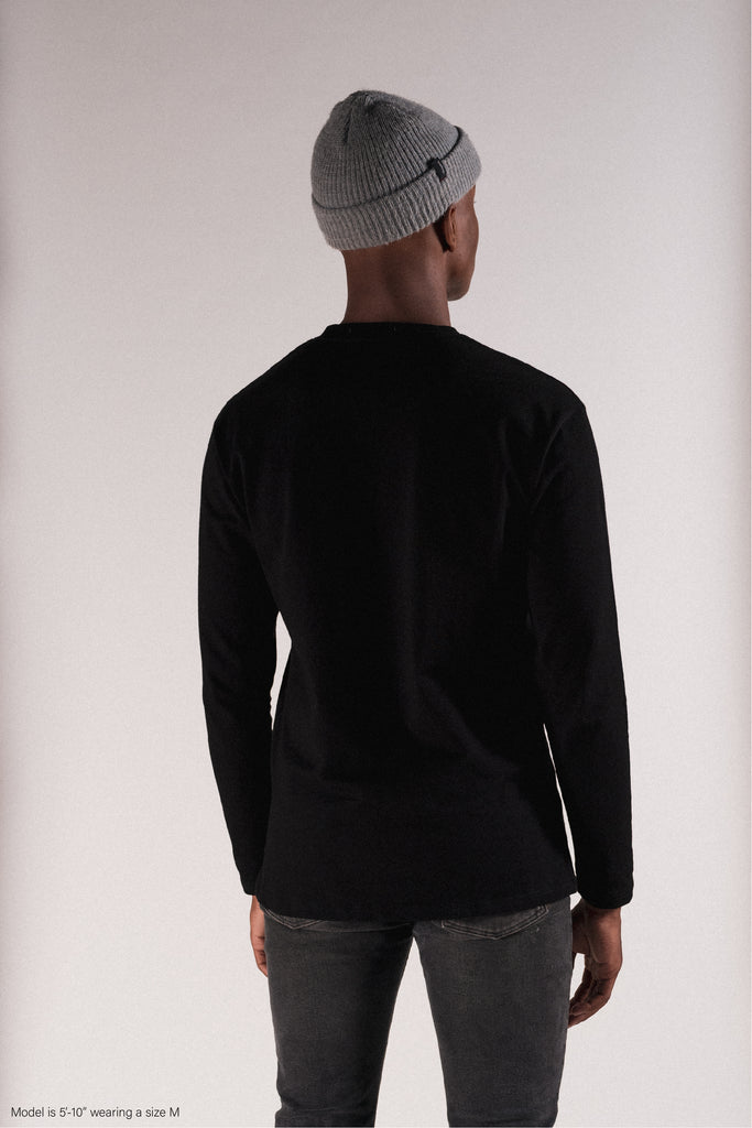 Long Sleeve Shirt - Black organic cotton and natural fabric dyes Title MTB